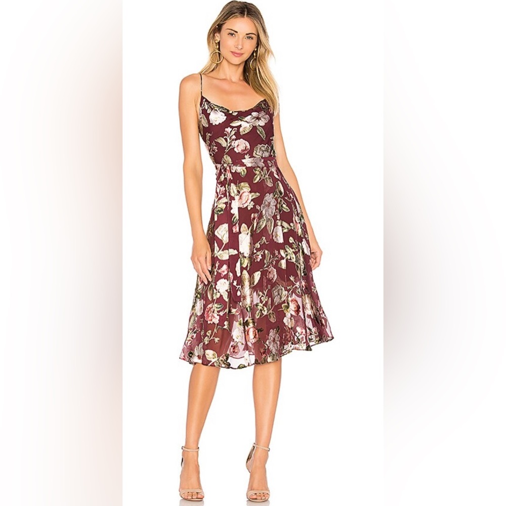 Alice & Olivia cowl neck midi dress